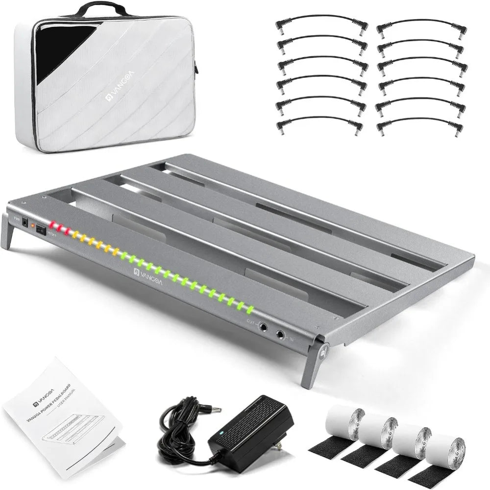 Innovative design-Guitar Pedal Board with Isolated Power Supply, PD-M Aluminum One-Piece-Bent Portable Folding Powered Guitar