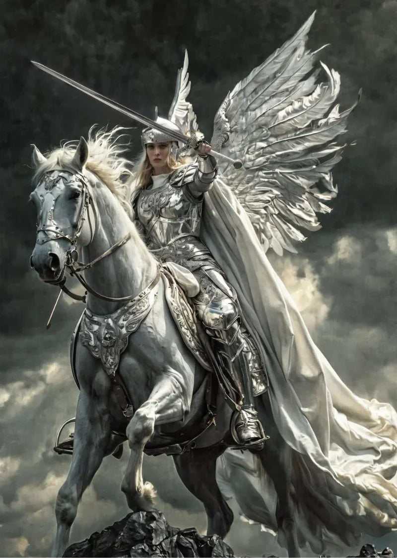 MINISO Oil Painting By Numbers Lady Knight Dark Demon Drawing Canvas DIY Pictures By Numbers Home Decor 