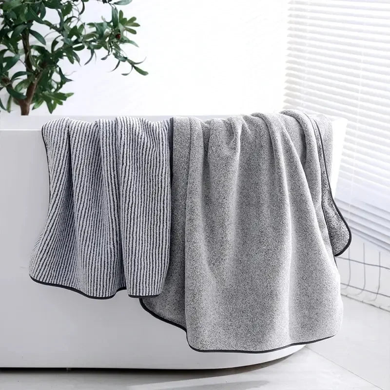 Striped Pattern Towel Set Soft Hand Towel Bath Towel Quick Drying Absorbent Towels For Bathroom