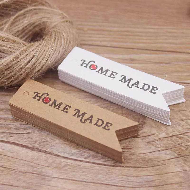 100pcs Kraft Gift Tags with 20m Rope Thank You Paper tags for  Gift New Year Halloween Christmas Label Party Decoration