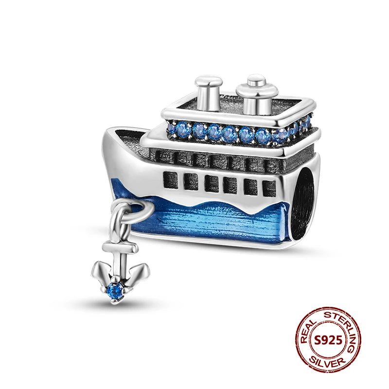 925 Sterling Silver Strawberry Turtle Owl Charm Beads Suitable For Original Bracelet Women DIY Jewelry Making Birthday Gifts