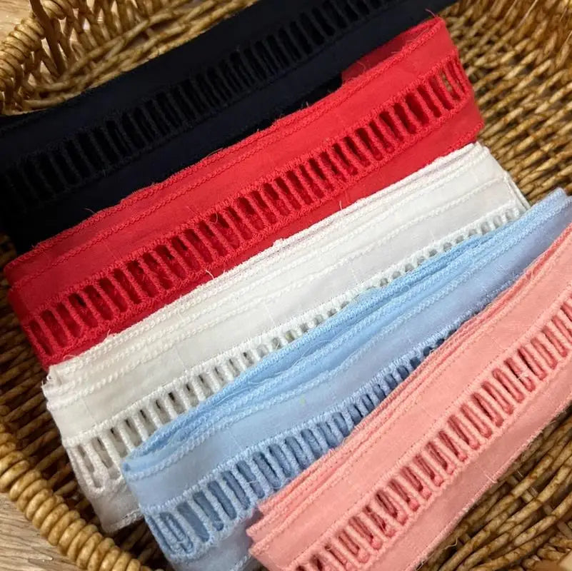 Novelty 3 Meters Clothes Laciness Accessories High Quality Pink Blue Red Cotton Cloth Embroidery Lace Trim 3.3cm Width