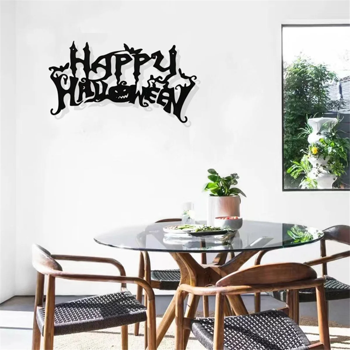Halloween Theme Decor, Wall Art Decorations, Indoor Livingroom Black Classic Room Decor Wall Decor Metal Wall Hanging