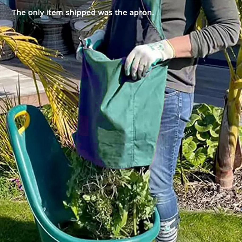 ABTX Versatile Gardening Apron with Waterproof Chest Pocket and Quick Release Harvest Pouch Green