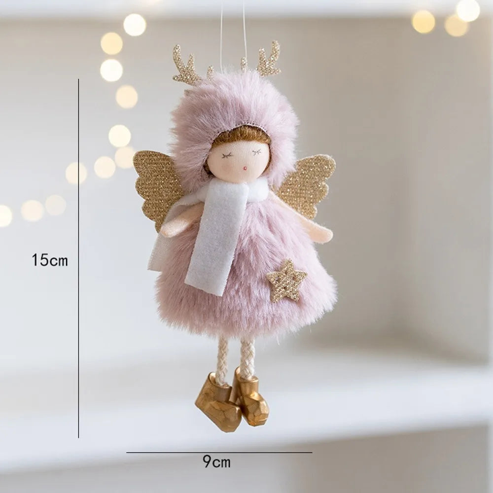Angel Girl Christmas Angel Doll Drop Ornaments Hanging Pendant Plush Toy Pendant Old Man Snowman Party Gift Xmas Tree Pendant