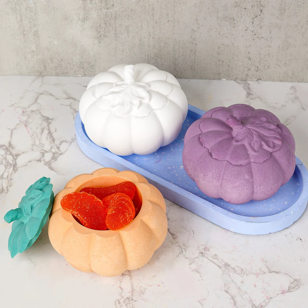 3D Halloween Storage Box Silicone Mold DIY Witch Pumpkin Candle Jar Crafts Making Plaster Resin Planter Casting Molds Home Decor