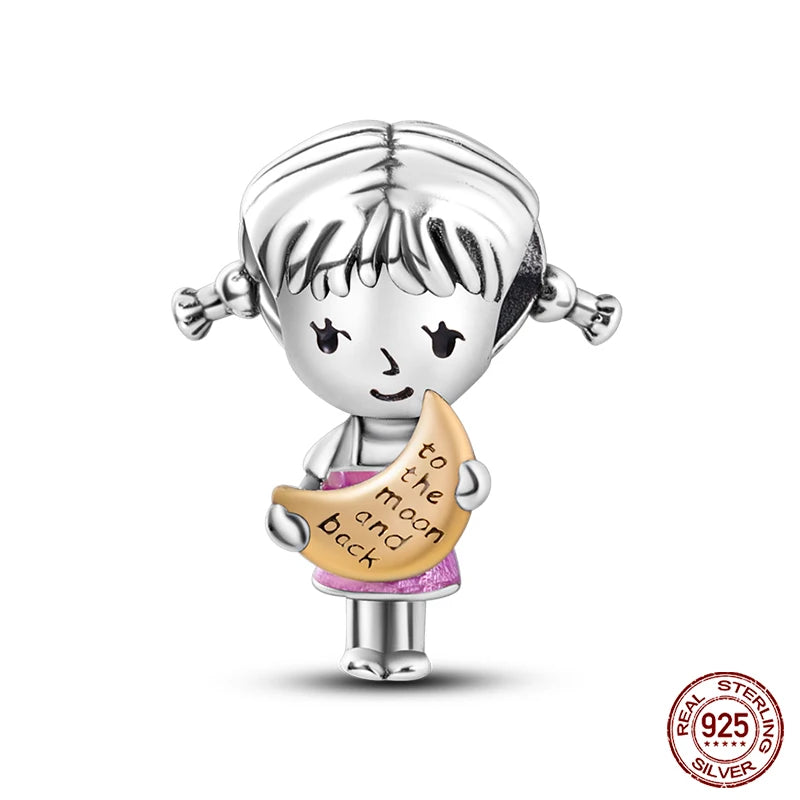 new in Real 925 Sterling Silver Boys and Girls Bicycle Charms Beads Fit Qikaola 925 Original Bracelets Fine DIY Jewelry Making