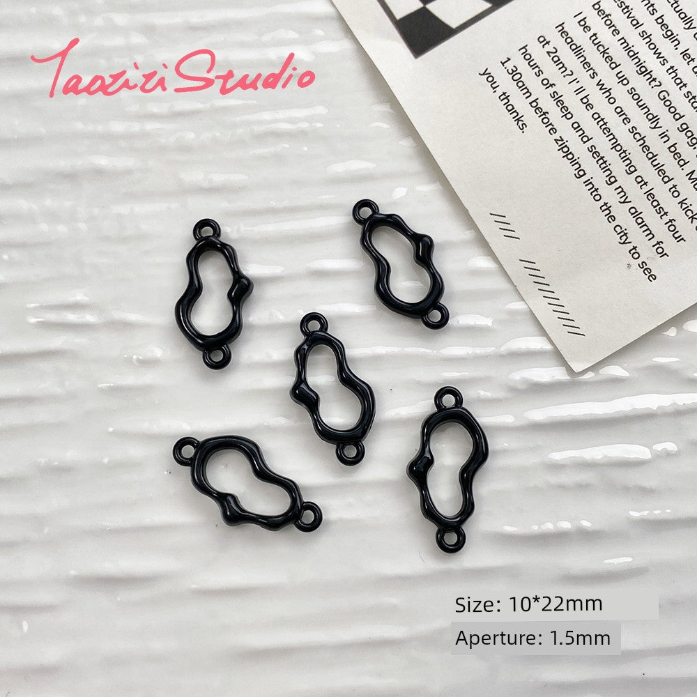 Sweet Cool Black Pink Sexy Liquid Alloy Pendant DIY Handmade Beaded Material Bracelet Necklace Ornament Bead Accessories