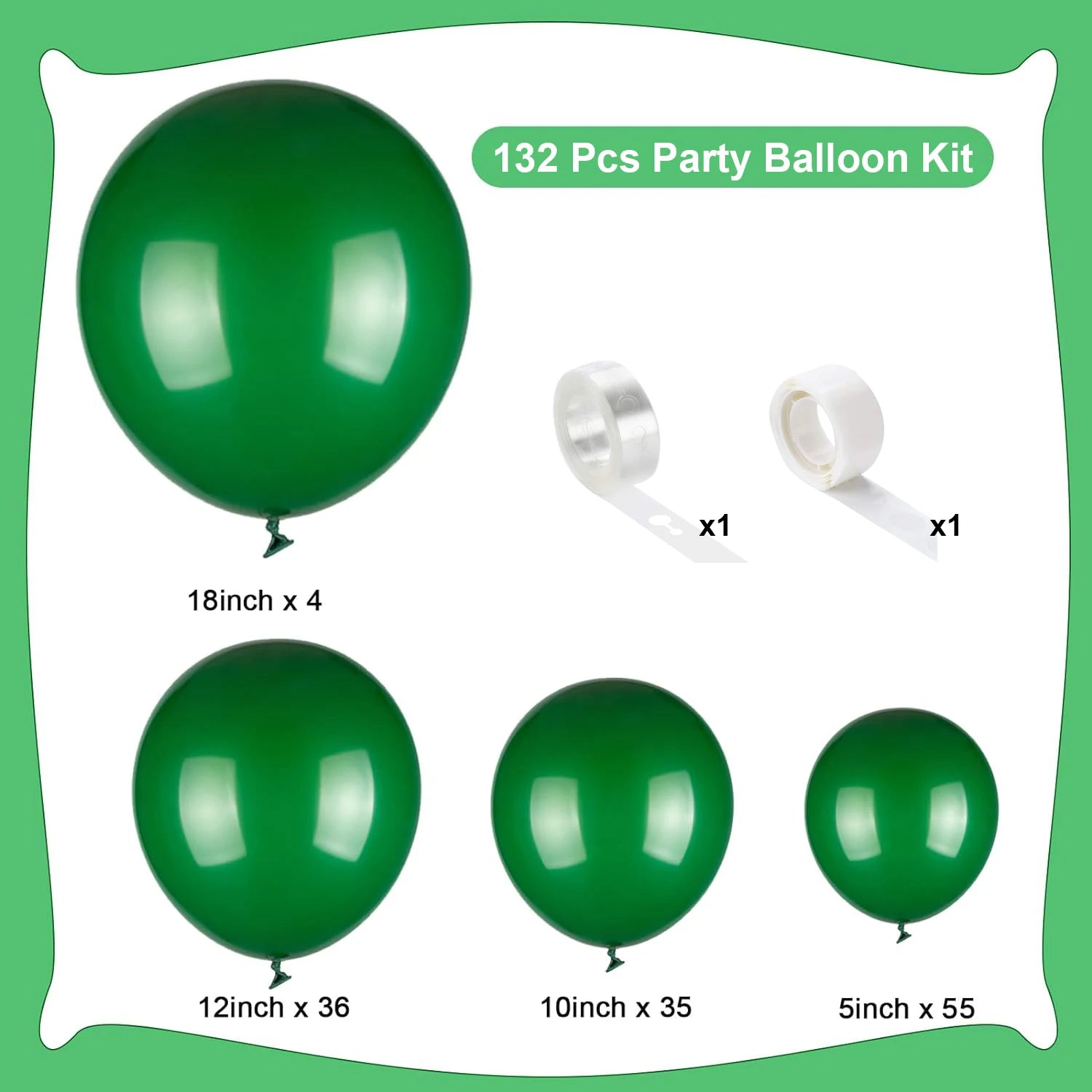 132PCS multi-color latex balloon set suitable for birthday parties, weddings, Valentine's Day party decoration
