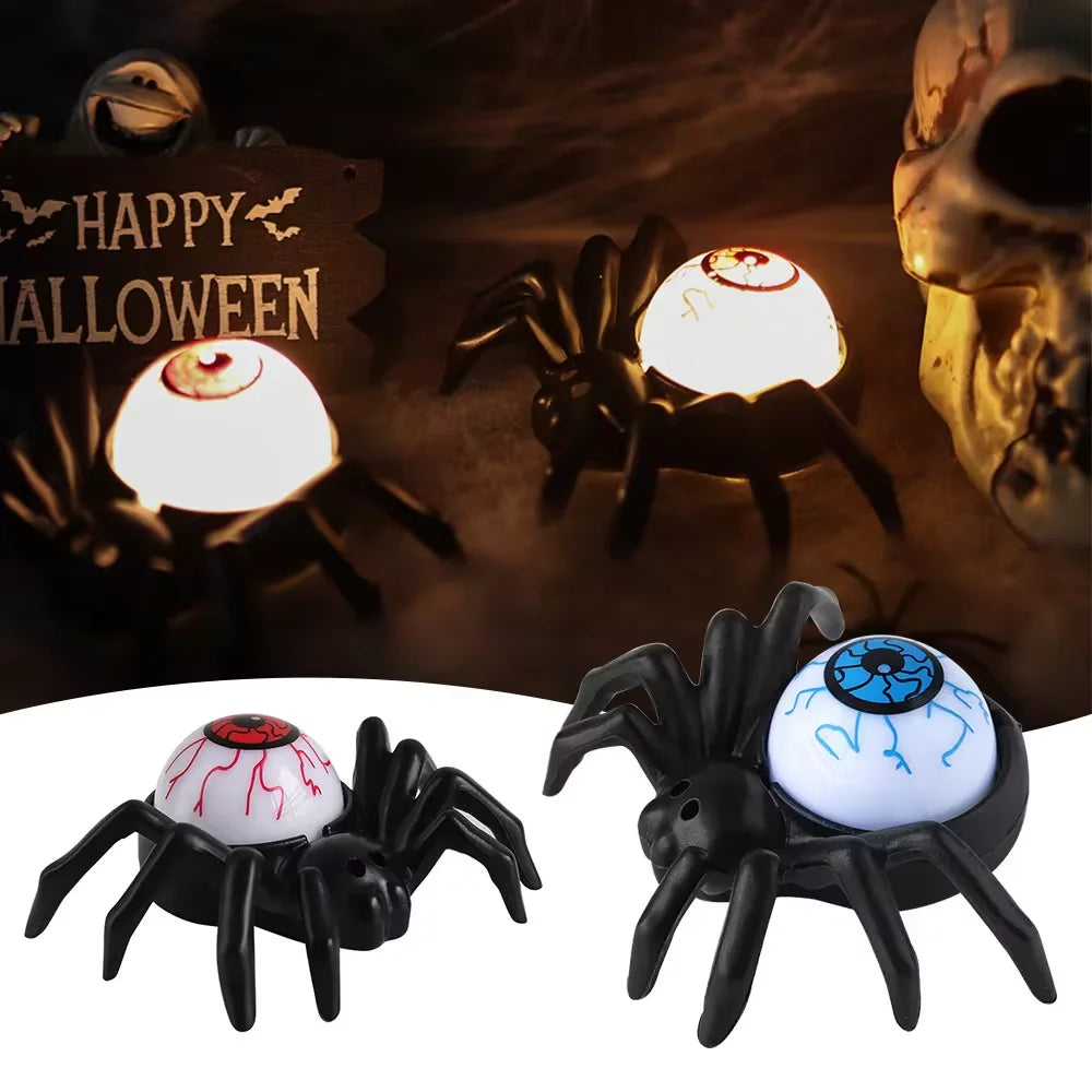 Spider Eye Light LED Candle Light Plastic Spider Skull Light Halloween Decoration Bar Ghost House Party Decoration Horror Prop