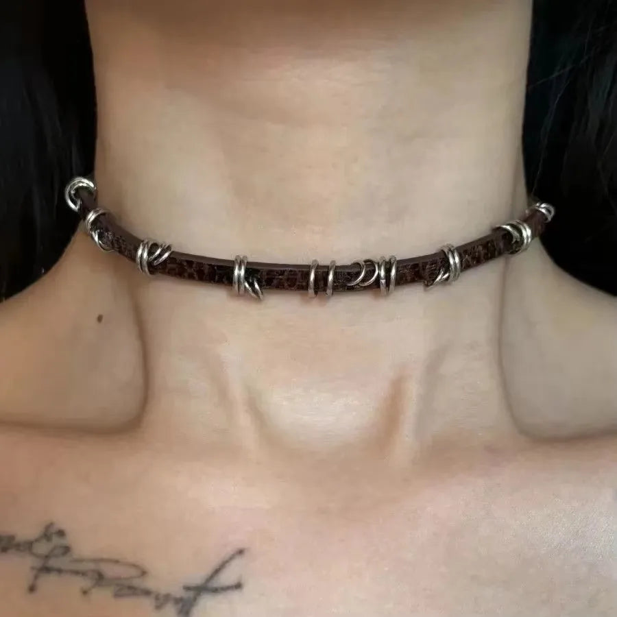 New Trendy Gothic Geometry Star Crystal Choker Pendant Chain Necklaces For Women Charm Y2K Vintage Harajuku Accessories Jewelry