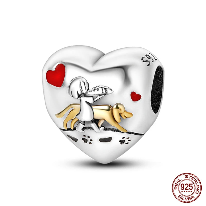 925 Sterling Silver Romantic Heart Series Charms Beads Fit Qikaola 925 Original Bracelet DIY Mother's Day Jewelry Gifts