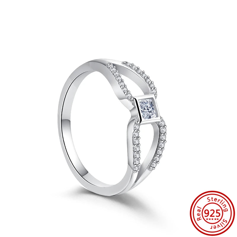 Sale 925 Sterling Silver Women Rings Moon Four Leaf Clover Snowflake CZ Original Sparkling For Women Pantaro Jewelry Anniversary