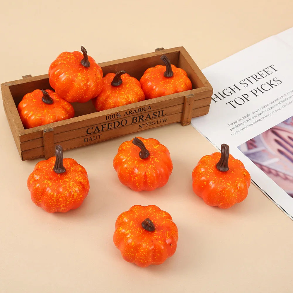 4Pcs Popular Miniature Imitation Foam Pumpkin Halloween Ghost Funny Pumpkin Ornaments For Doll House Decoration Accessories