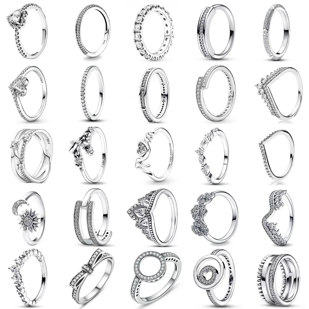 European Ring Rings 925 Sterling Silver Heart Bow Round Size 6789 For Women Men Jewelry Party Fashion Wedding