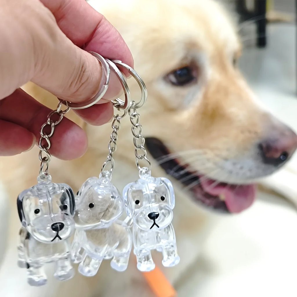 Cute Dog Pendant Keychain Pet Hair Collection Memorial Capsule With Key Ring Unique Keychain Novel Trendy Souvenir for Pet Lover