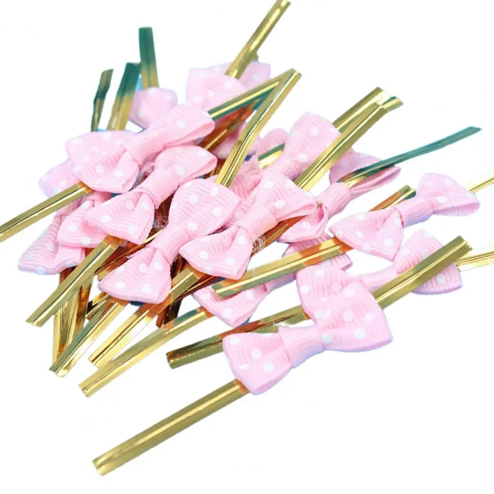 100Pcs/Set Packing Wire，Treat Bag Ties，Flexible Bendable Gift Wrapping Bow Tie Wrapping Binding Wire，for Bread Bag