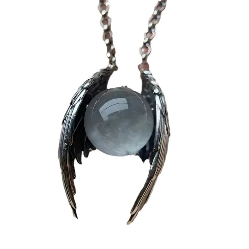 The New Ghost Wing Crystal Retro Necklace Is Fashionable, Unique and Personalized. It Is An Aged Pendant and A Pendant Accessory
