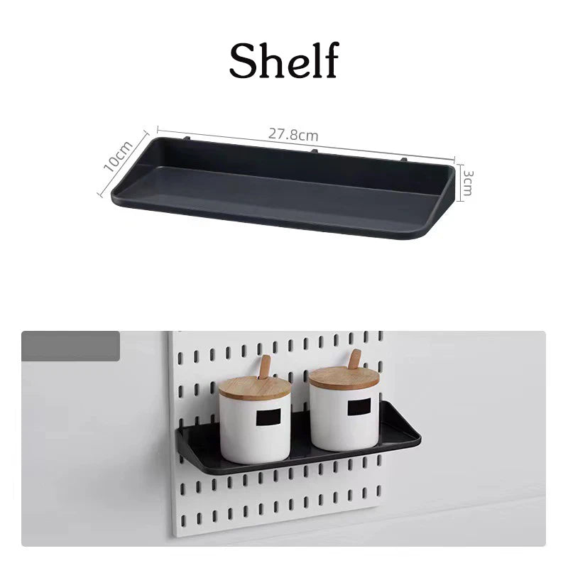 DIY Pegboard and Accessories, Multifunction Kitchen Organization, No Drill, Shelf, Wall Panels, Wall-Mounted Storage Rack