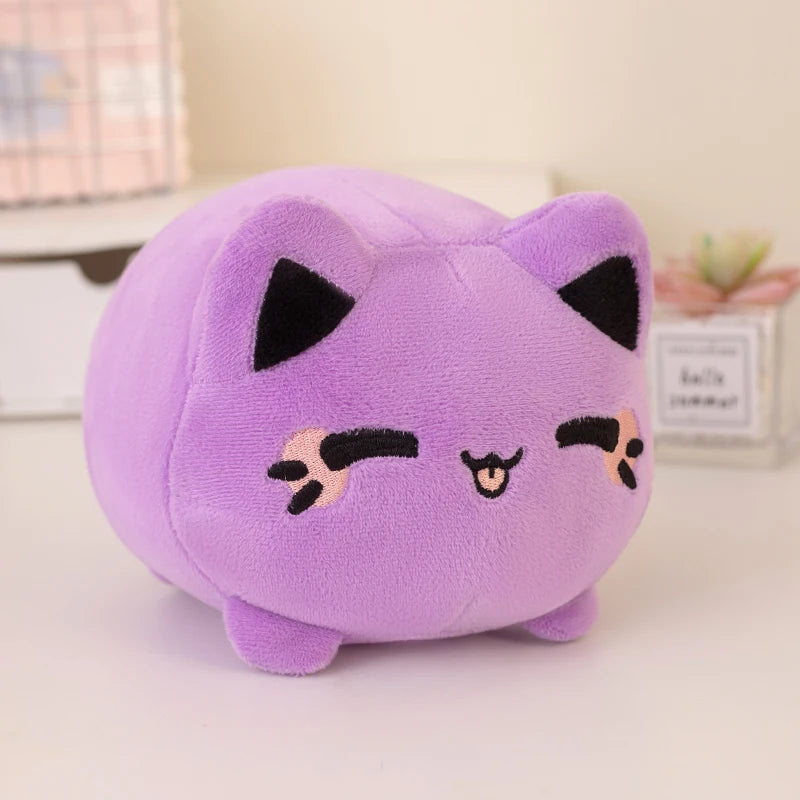 20cm Cartoon Plump Peach Cat Plush Soft Toy Cute Colorful Kitten Meow Stuffed Animal Kawaii Round Plushies Girl Boy Xmas Gift
