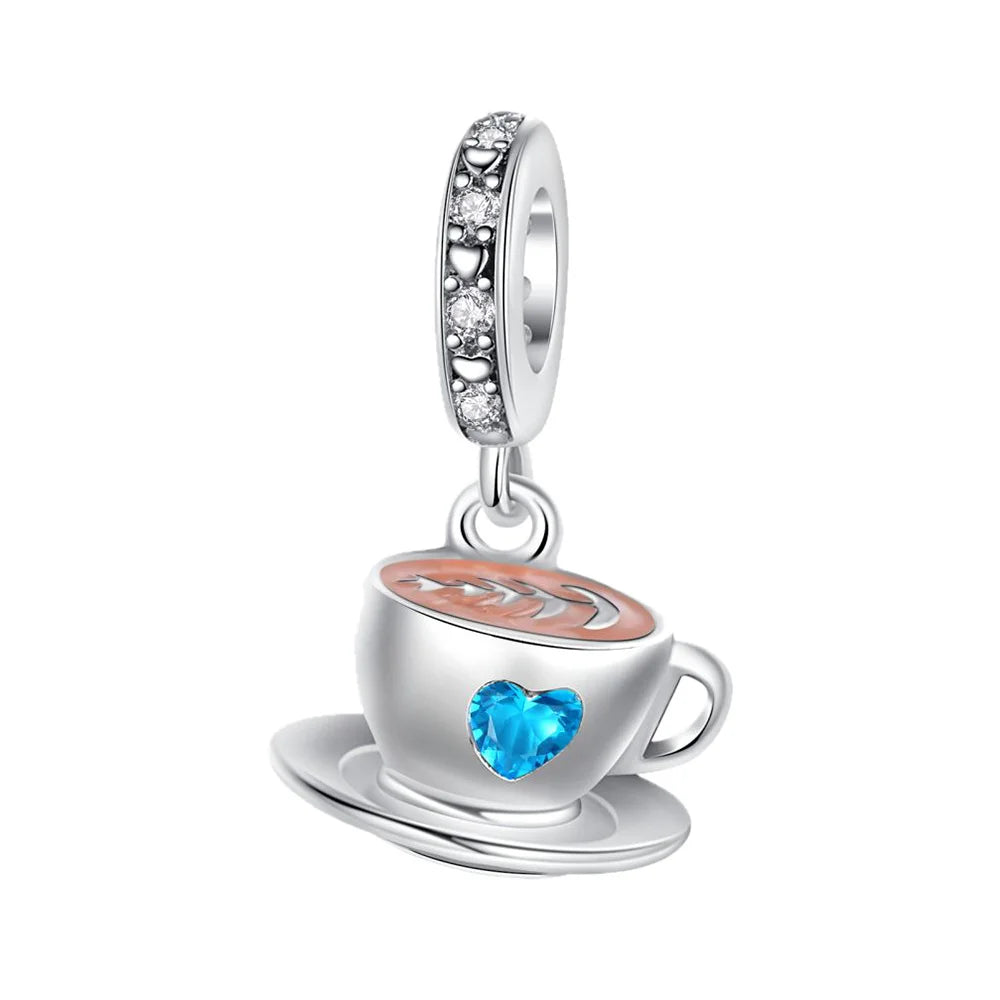 ZYWANY 925 Sterling Silver Coffee Bead Fit Bracelet Diy Bead Women Fashion Jewelry Classic Cup Charm Daily Wear Dangle Pendant