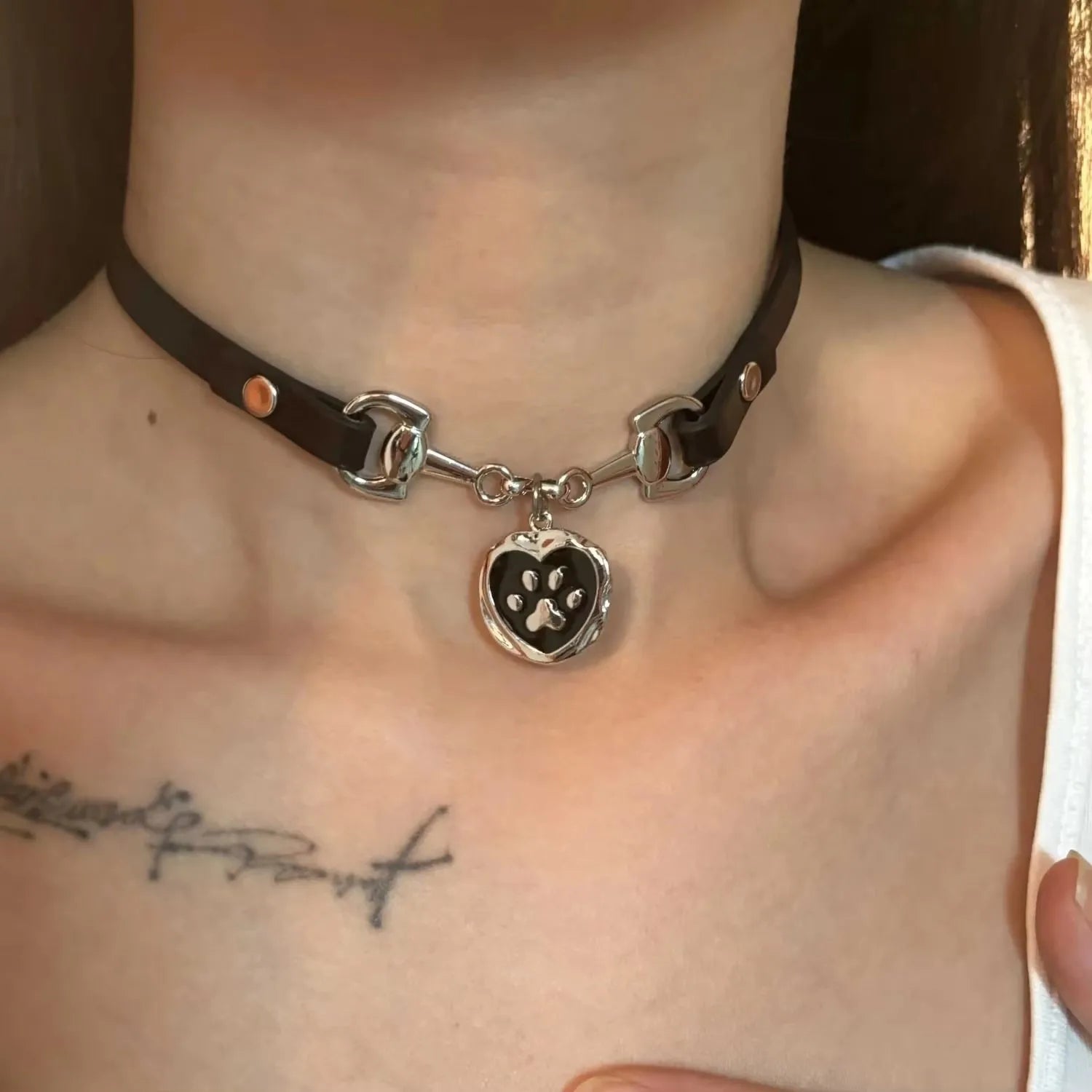 New Trendy Gothic Geometry Star Crystal Choker Pendant Chain Necklaces For Women Charm Y2K Vintage Harajuku Accessories Jewelry