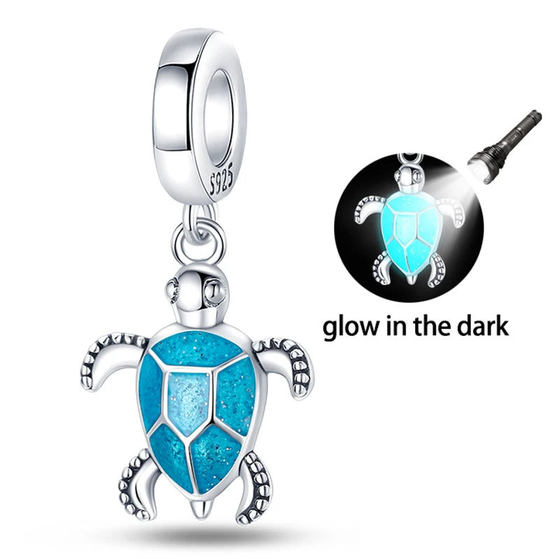 Hot Sale 925 Sterling Silver Ocean World Series Sea Turtle Starfish Little Crab Octopus Charms Bead Fit 925 Bracelet DIY Jewelry