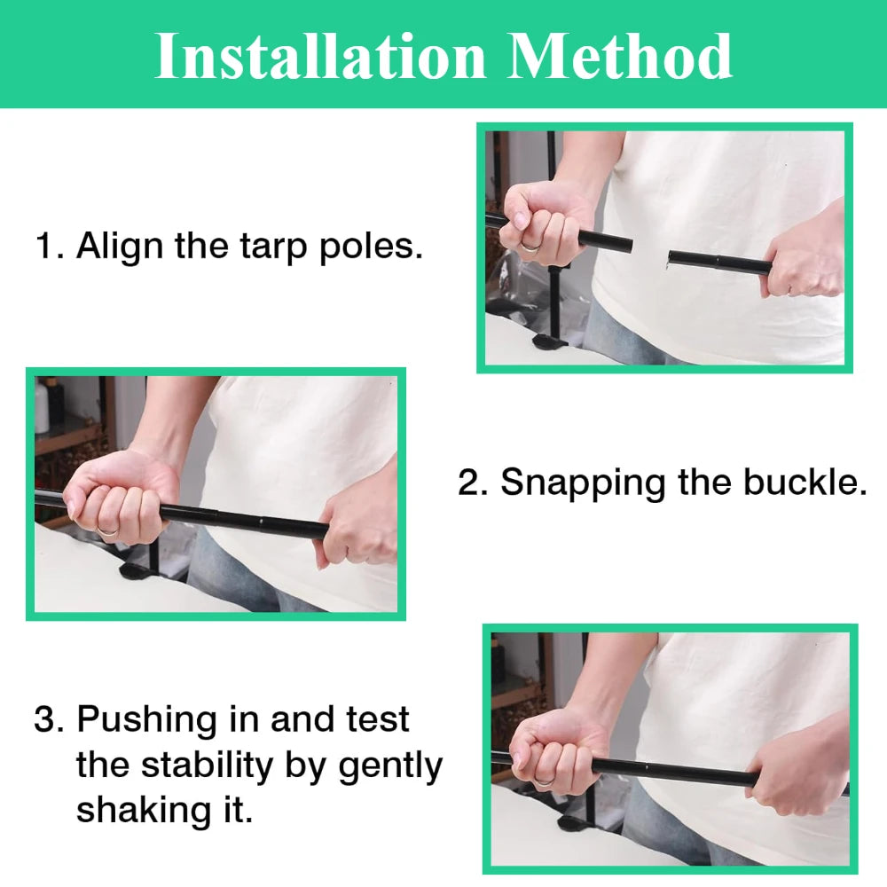 Set of 2 Tent Poles for Tarp Adjustable Camping Tarp Poles Collapsible Tent Pole for Backpacking Hiking Awning Canopy Shelter