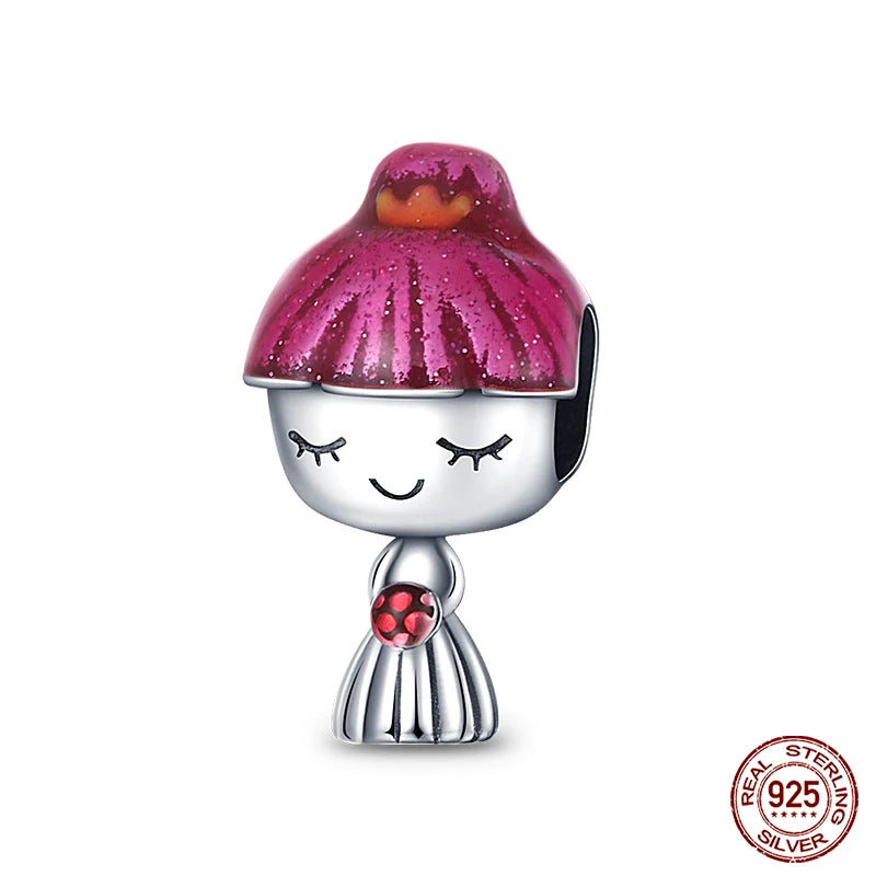 Fit Qikaola 925 Original Bracelet Fashion Bee Astronaut Eiffel Tower 925 Silver Charms Beads Fine DIY Birthday Jewelry For Women