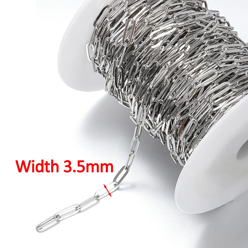 1meter Gold Stainless Steel Chain Multi Styles Star Thick Cable Curb Chains for Necklace Bracelet Jewelry Making DIY No Fade