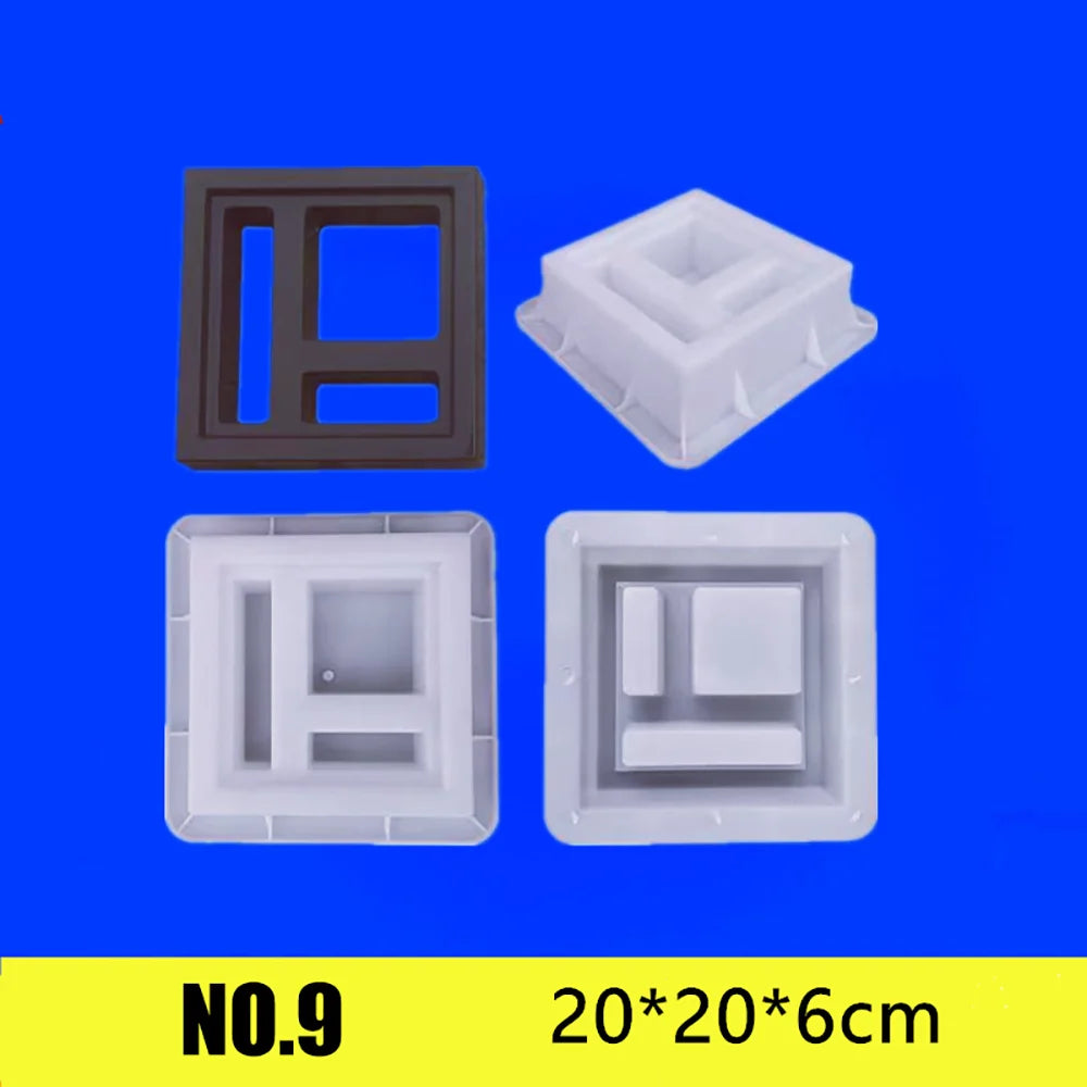 Home Garden Floor Road Cement Hollow Brick Path Mold  Reusable DIY Plastic Decorative Openwork Garden Background Wall Mold