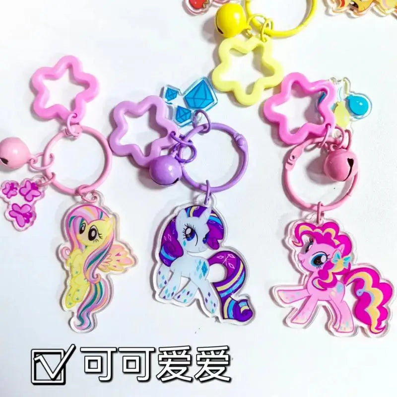 Anime Kawaii My Little Pony Keychain Unicorn Key Ring Fashion Car Keys Chain Girls Backpack Pendant New Bags Decor Toys Gift