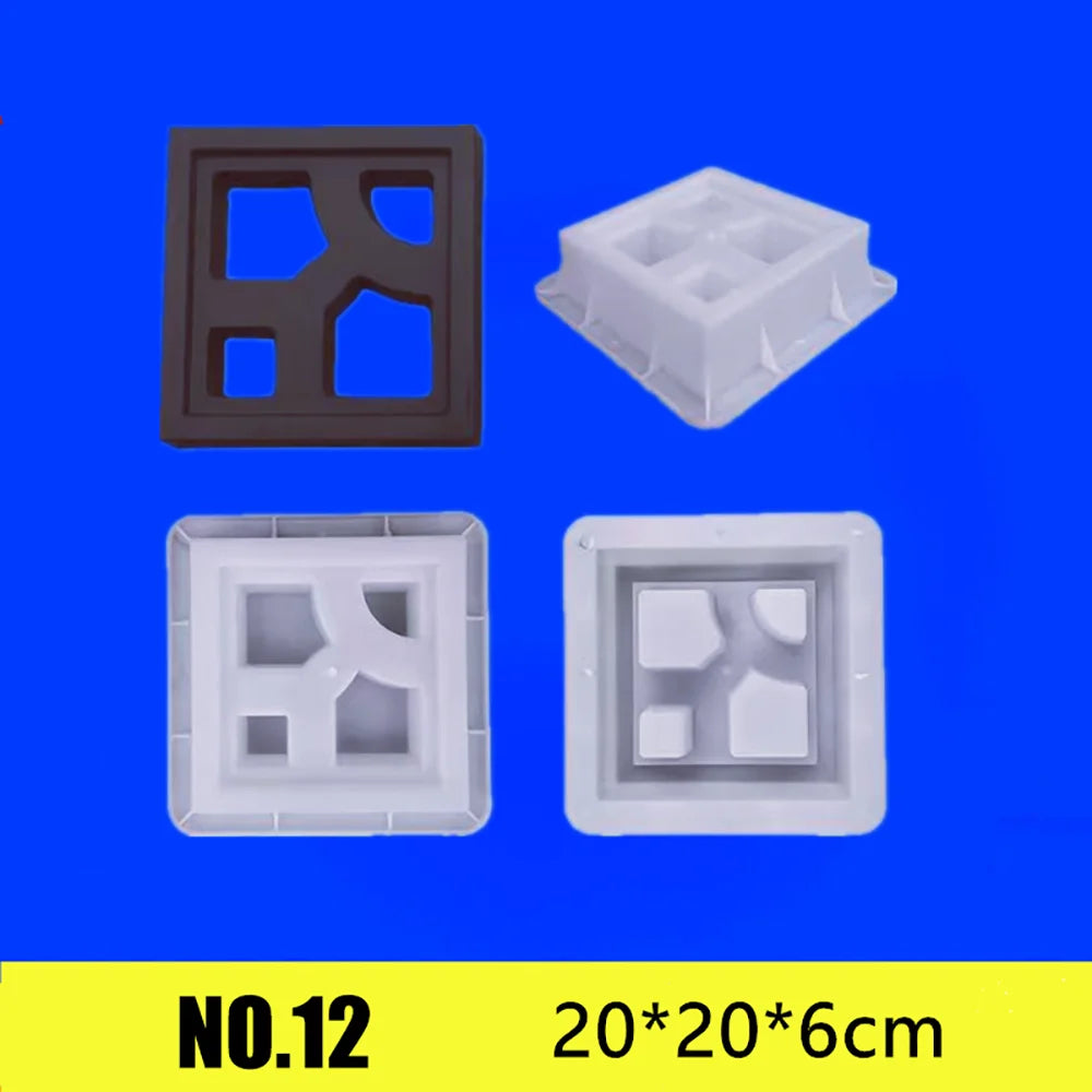 Home Garden Floor Road Cement Hollow Brick Path Mold  Reusable DIY Plastic Decorative Openwork Garden Background Wall Mold