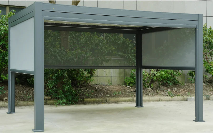 Garden Adjustable Outdoor Gazebo Customized Modern Bioclimatic Motorized Aluminium Louver Pergola