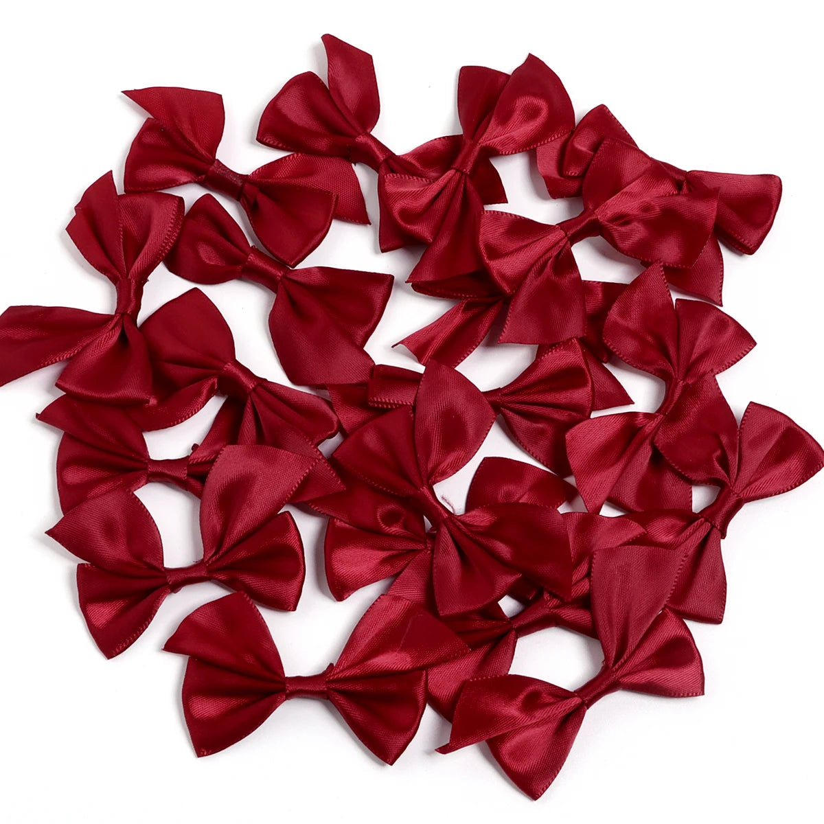 20Pcs/Lot 4cmx7cm Ribbon Width 2.5cm Polyester Satin Handmade Ribbon Bows For DIY Sewing Crafts Bouquets Party Christmas Decor