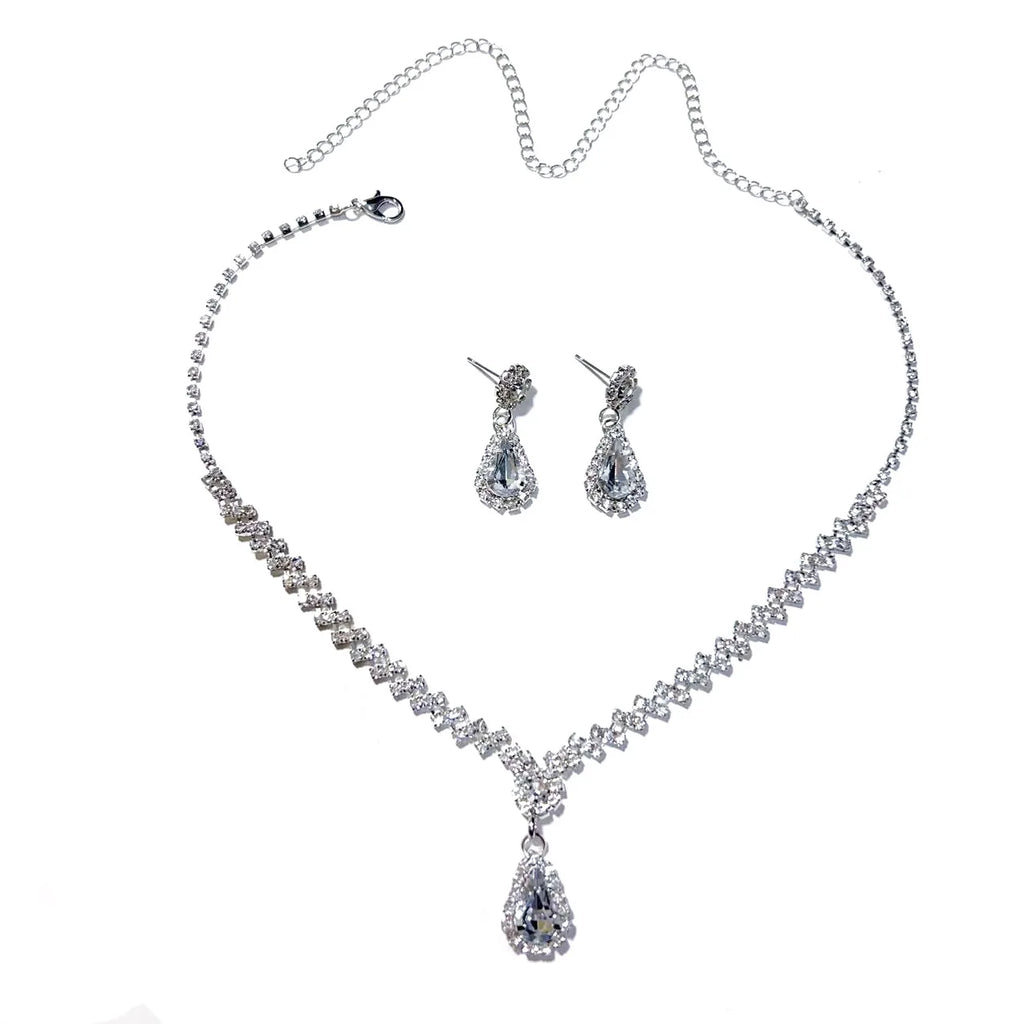 Bridal jewelry set, necklace, earrings, wedding ladies' evening dress accessories, fashionable two-piece set