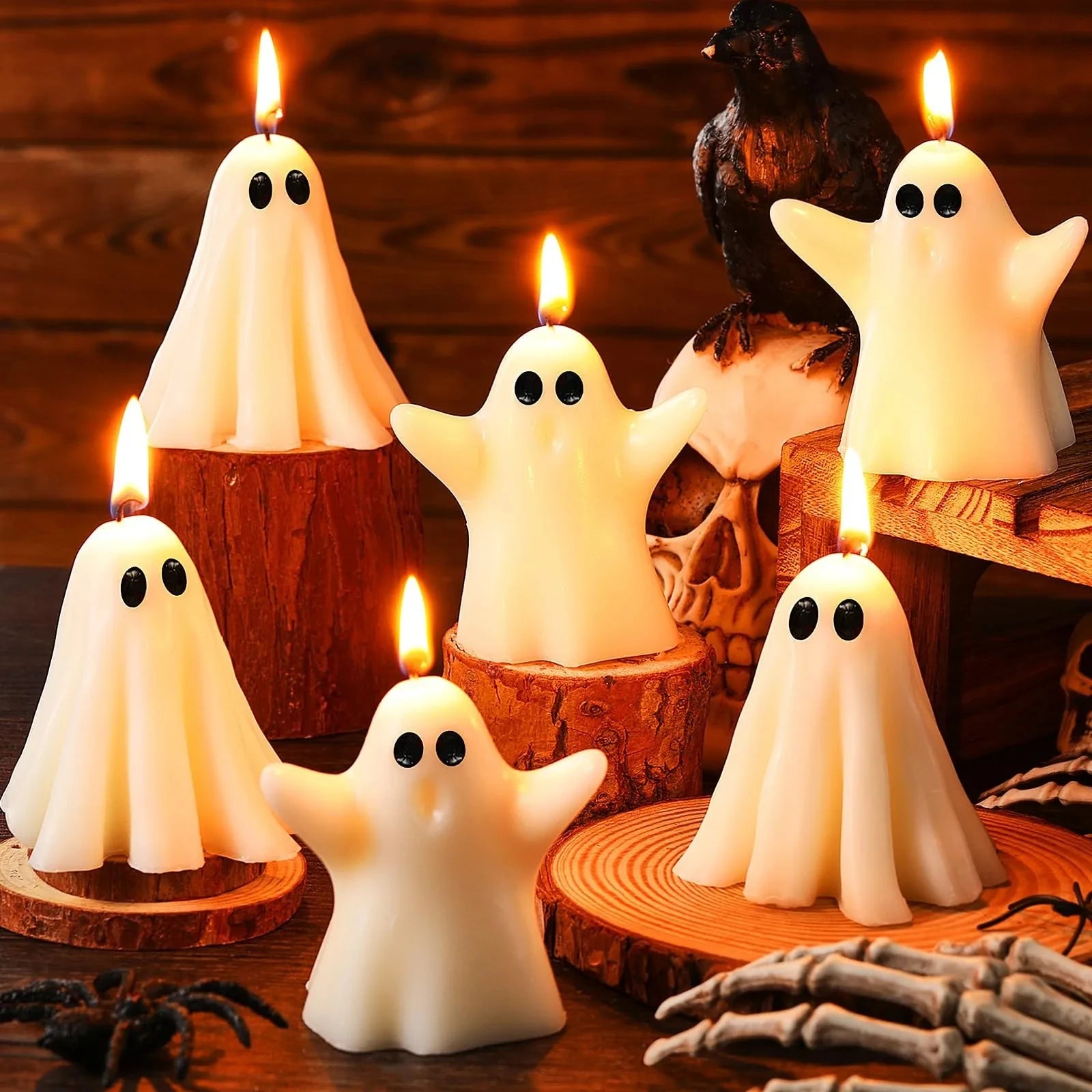 Handcrafted Halloween Ghost Candle Aromatherapy Smokeless Romantic Atmosphere Candle Styling Handmade Gift Festival Gift