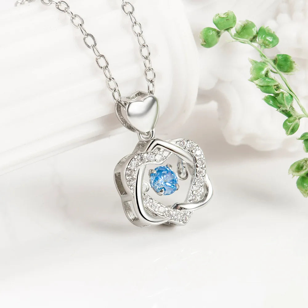 925 Sterling Silver Necklace for Women Simple Irregular Heart Moon Trendy Simple Geometric Handmade Chocker Fine Jewelry