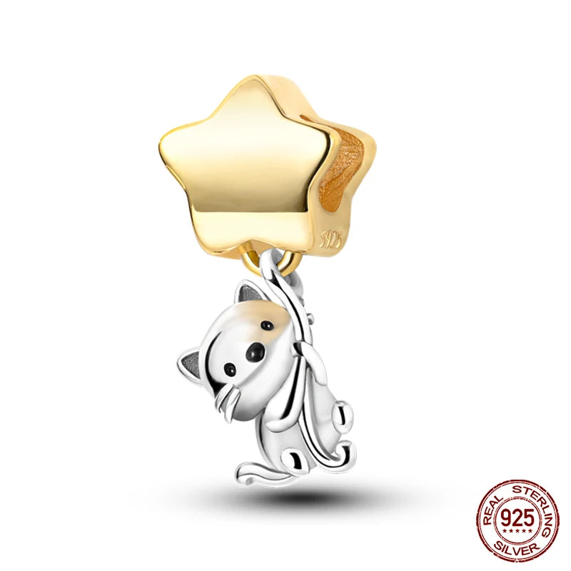 Fit Qikaola 925 Original Bracelet Fashion Bee Astronaut Eiffel Tower 925 Silver Charms Beads Fine DIY Birthday Jewelry For Women