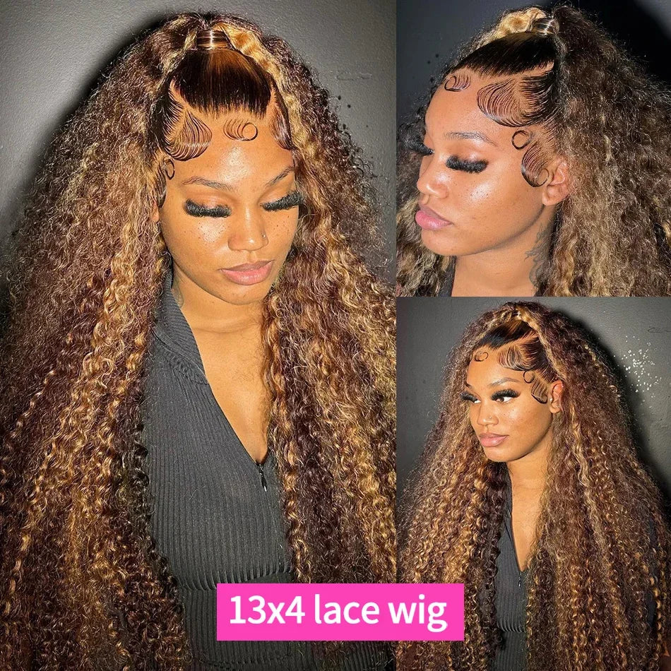 Silkwave 13x4 Highlight Wig Human Hair 13x6 Hd Lace Frontal Wig 30 Inch Curly Wigs Deep Wave Lace Front Wigs For Women Pre Pluck