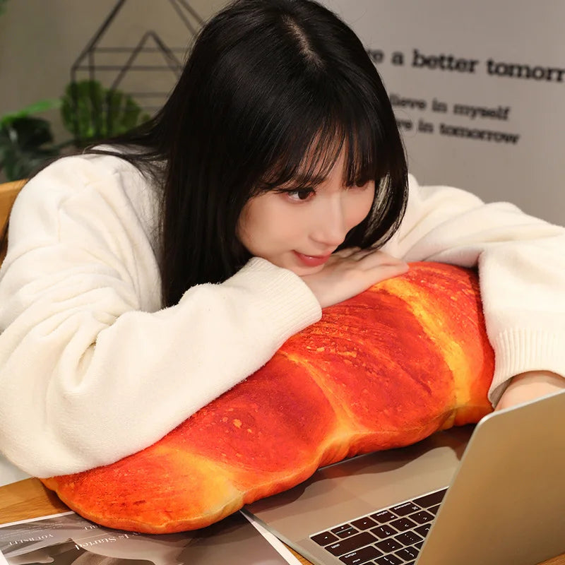 Creative French Bread Plush Pillow Stuffed Baguette Croissant Hotdog Plushie Peluche Party Prop Decor Sleeping Companion Cushion