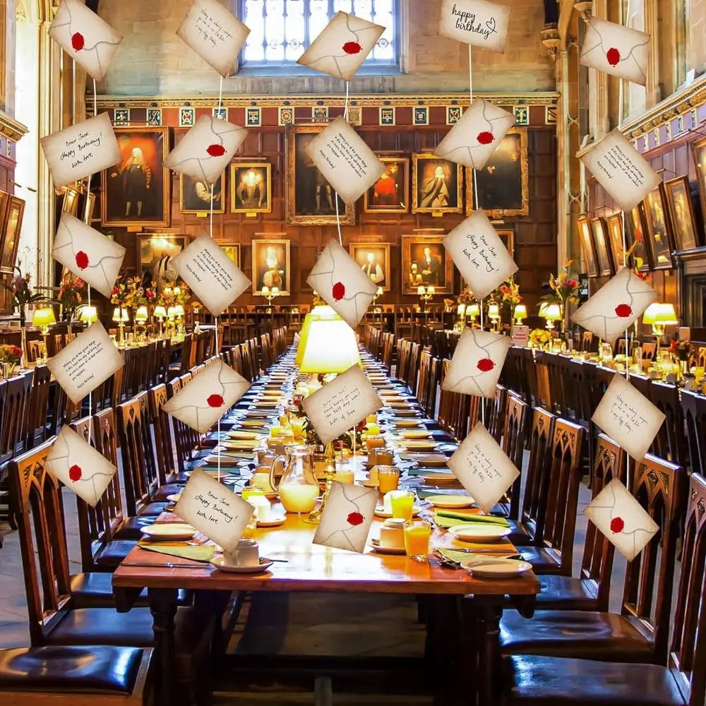 20pcs Magic Wizard Floating Acceptance Letters Banners for Halloween Harry Themed Party Decoration Masquerade Welcome Letter