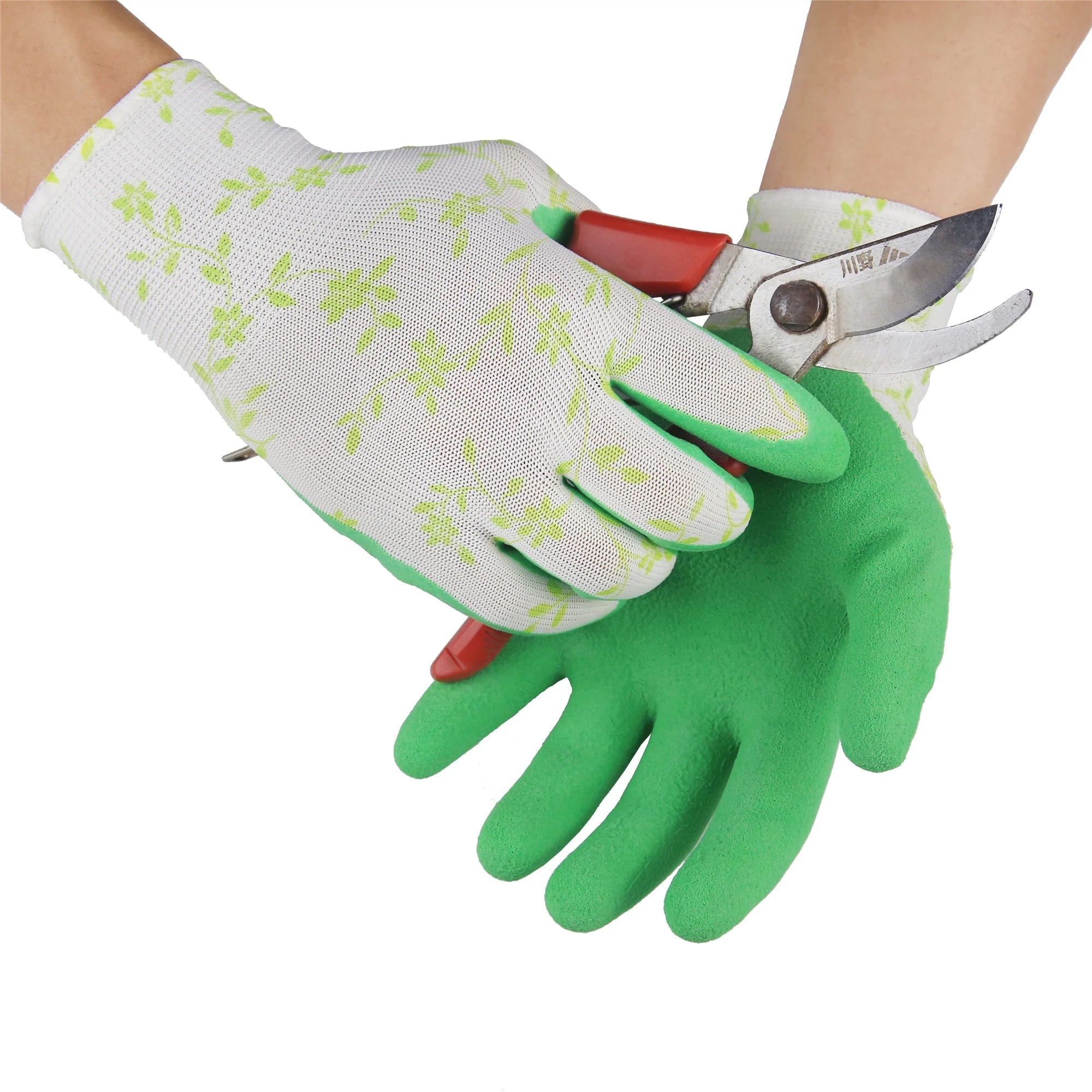 Garden Gloves One Size for Women, Breathable Foam Latex Working Gloves, for Gardening, landscape，DIY，100% Pure Rubber