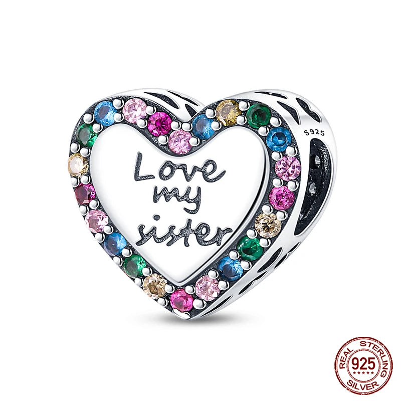 925 Sterling Silver Romantic Heart Series Charms Beads Fit Qikaola 925 Original Bracelet DIY Mother's Day Jewelry Gifts