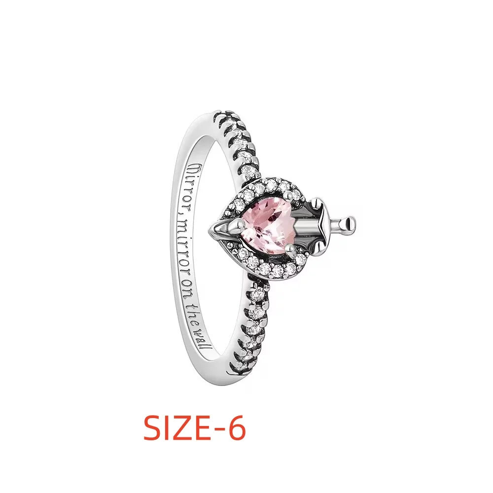 New 925 silver white pink double heart-shaped necklace ring earrings, suitable for Valentine's Day and women's holiday gifts