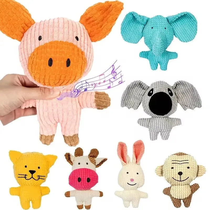 Plush Dog Toy for Small Medium Pets Funny Interactive Squeaky Toys Cow/Pig Shape Stuffed Dog Chew Toy Supplies