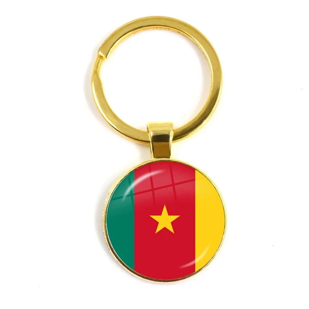 South Africa,Mozambique,Liberia,Cameroon,Cape Verde,Papua New Guinea,Algeria,Belgium,Portugal National Flag Keychains For Gift