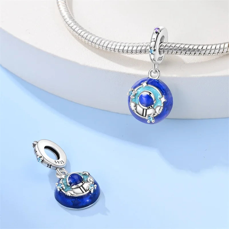 Fit Qikaola 925 Original Bracelet Fashion Bee Astronaut Eiffel Tower 925 Silver Charms Beads Fine DIY Birthday Jewelry For Women