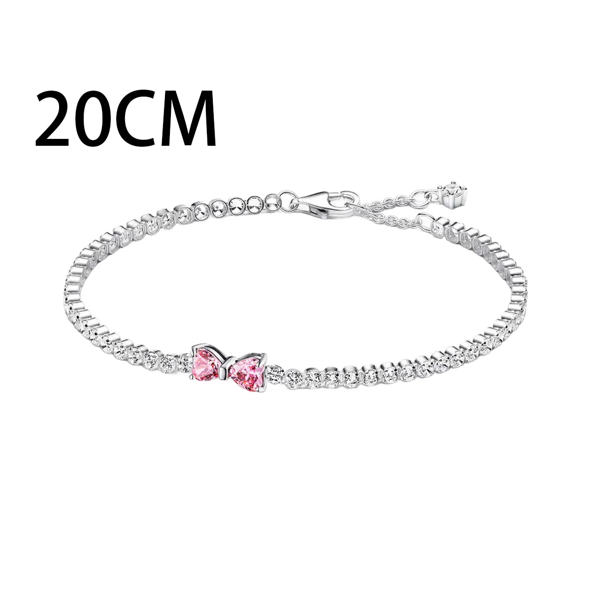 925 Sterling Silver Pink Bow Set Charms Rings Earrings Necklaces Bead Sparkling Women's Jewelry Gift Fashion Light Luxury Making