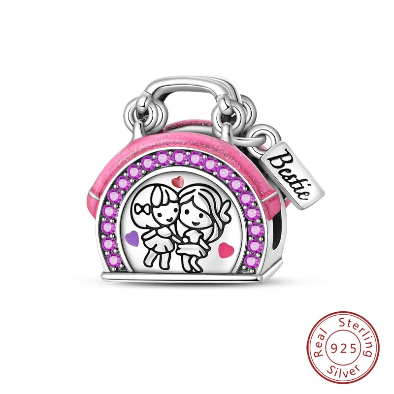 Fit Qikaola 925 Original Bracelet Fashion Bee Astronaut Eiffel Tower 925 Silver Charms Beads Fine DIY Birthday Jewelry For Women